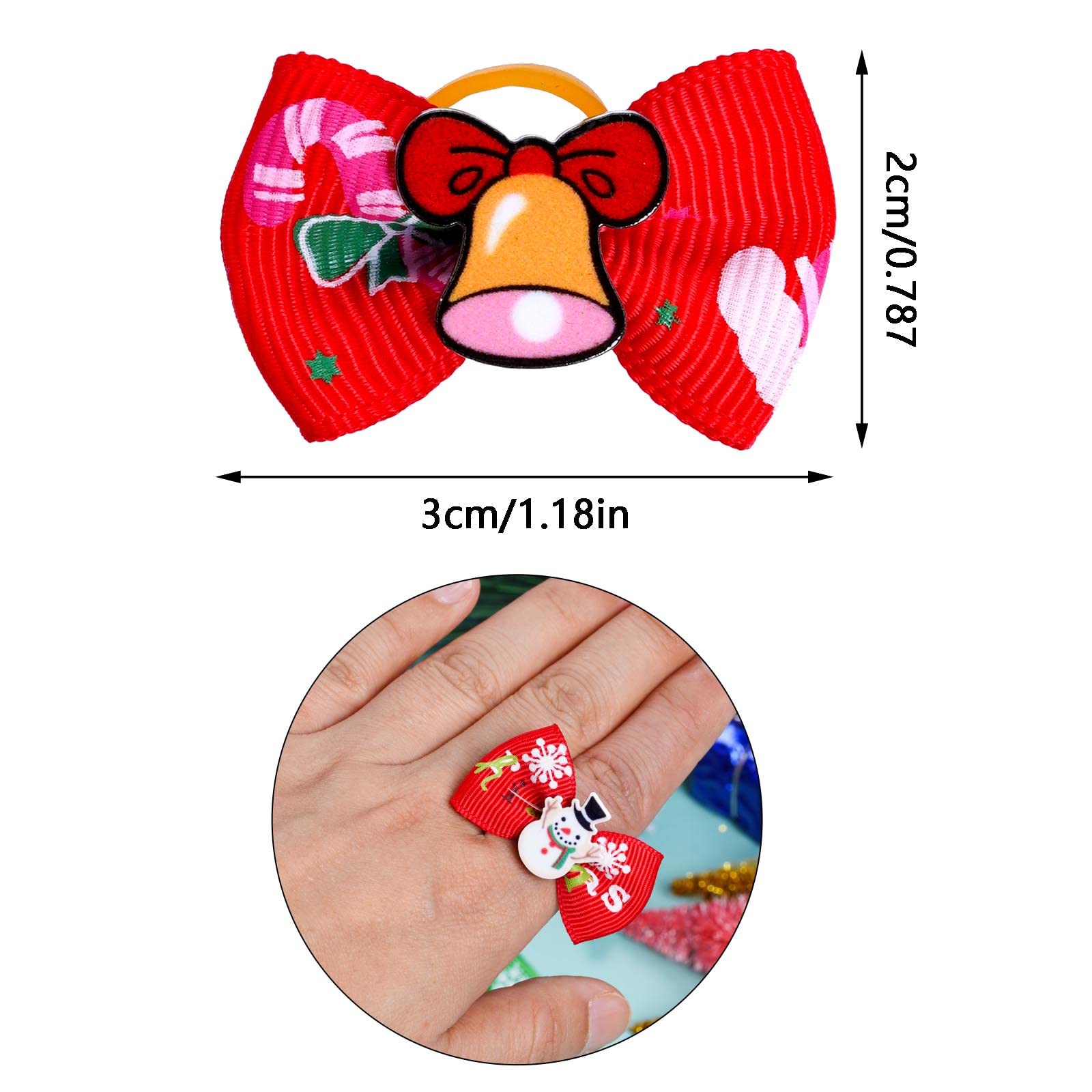 Christmas Dog Hair Bows 20pcs - Red & Green Pet Accessories for Holiday Parties