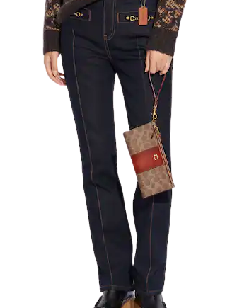Coach Double Zip Wallet in Signature Canvas - Stylish & Durable Crossbody Wallet for Women | Perfect for Travel, Shopping & Everyday Use