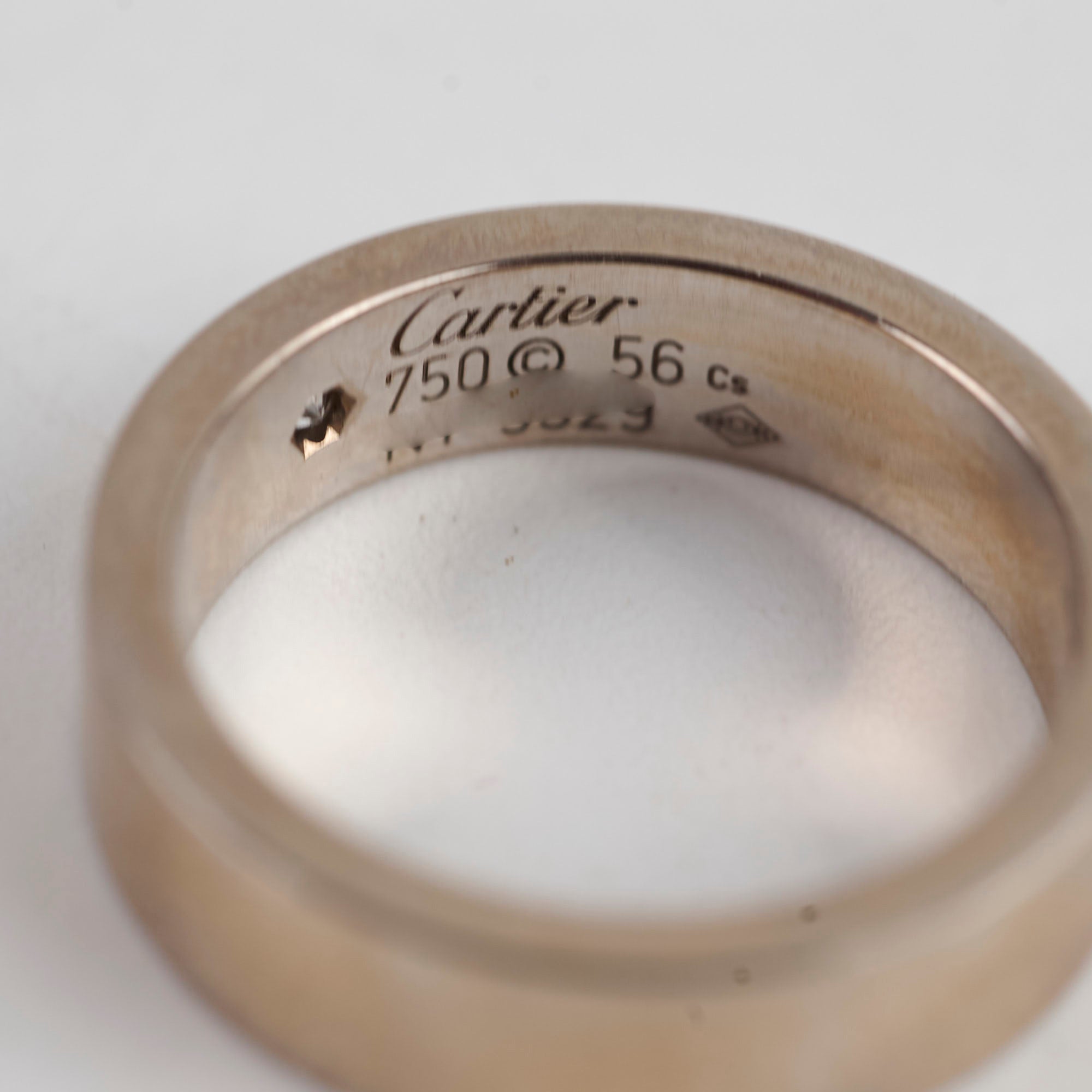 Cartier Love Platinum Ring with 1 Diamond - Size 56 for Women | Luxury Wedding Band, Anniversary Gift & Engagement Jewelry for Special Occasions