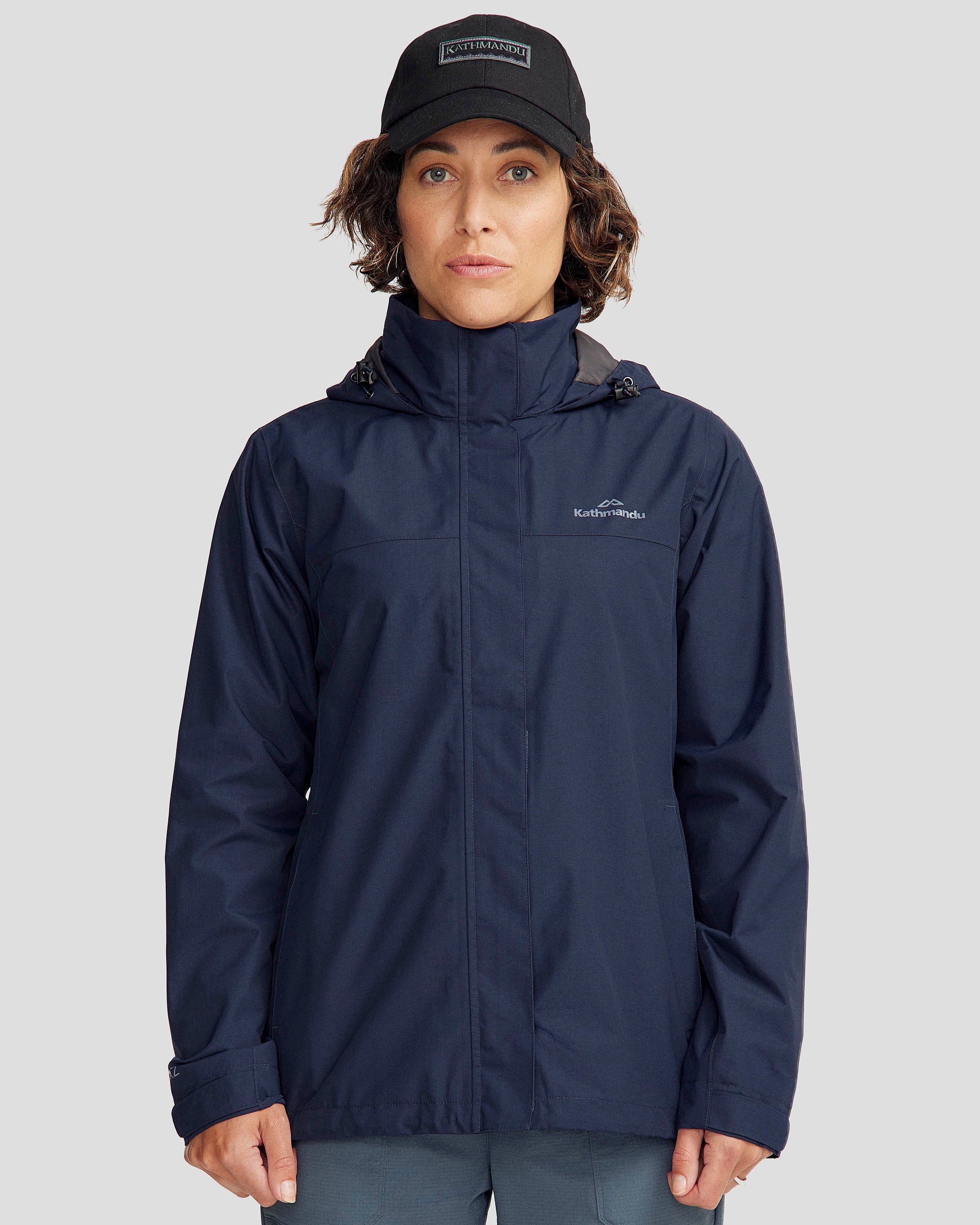 Andulo 2-Layer Waterproof Rain Jacket for Women - Pure Navy Blue - Lightweight Windbreaker for Hiking, Commuting & Outdoor Activities