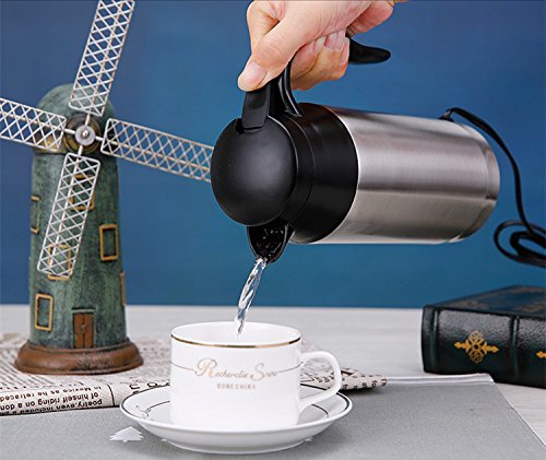 12V 750ml Stainless Steel Electric Travel Mug - Portable Car Coffee Warmer for Tea, Milk & Beverages | Perfect for Road Trips, Commuting & Office Use