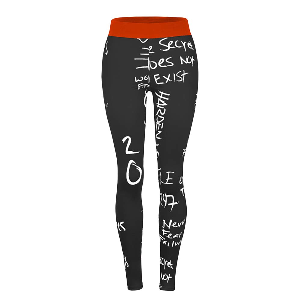 LoVnely Women's Letter Print High Waist Yoga Pants - Skinny Gym Leggings for Running & Fitness - Perfect for Workouts, Yoga Classes & Casual Wear