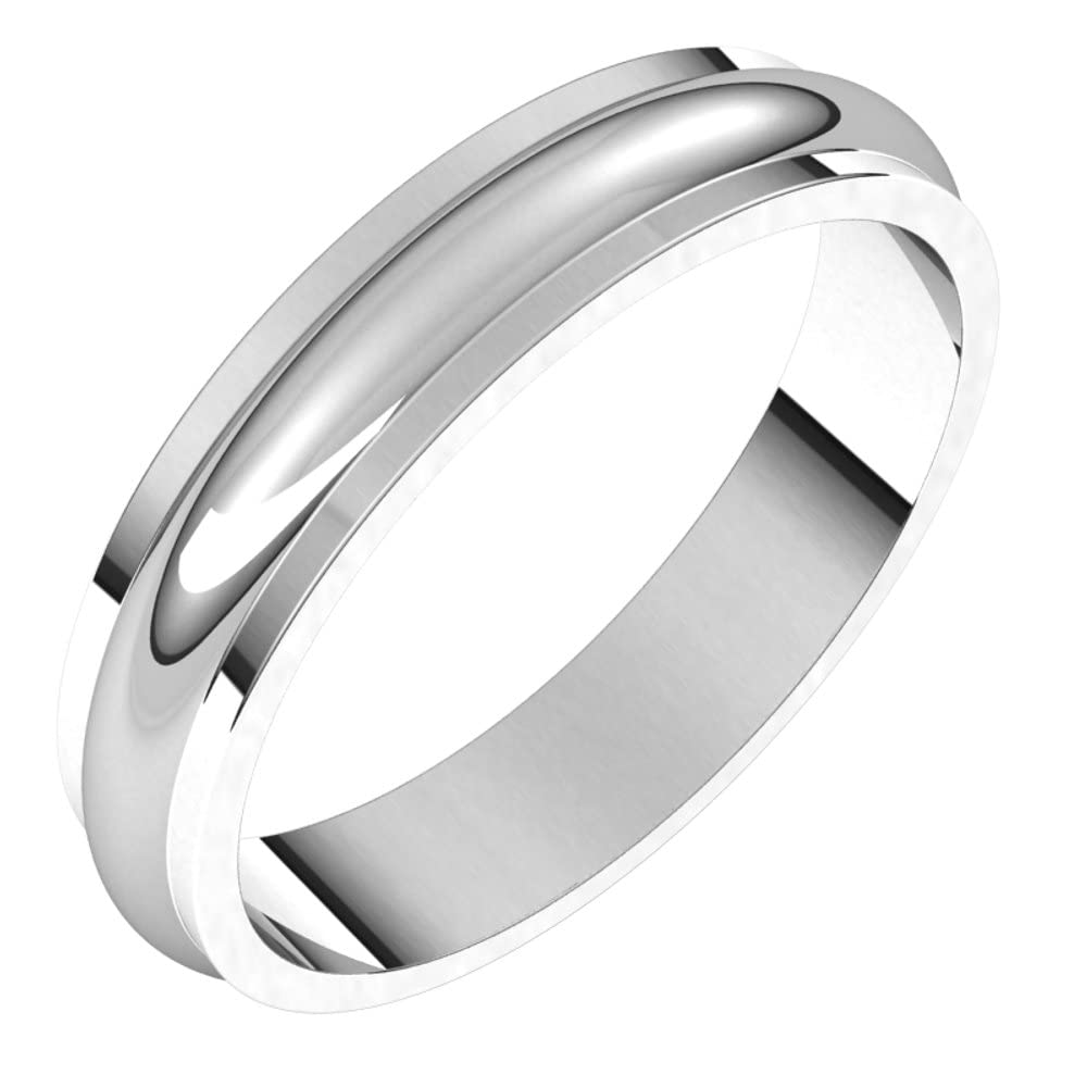 4mm Sterling Silver Half Round Edge Wedding Band Ring for Women - Size 11 | Elegant Bridal Jewelry, Anniversary Gift for Her - Perfect for Weddings, Engagements & Special Occasions