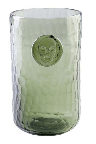 Skull Stamp Water Glass - Gray Gothic Style Drinking Cup for Halloween, Parties & Home Decor | Durable & Stylish Glassware for Beer, Cocktails & Beverages