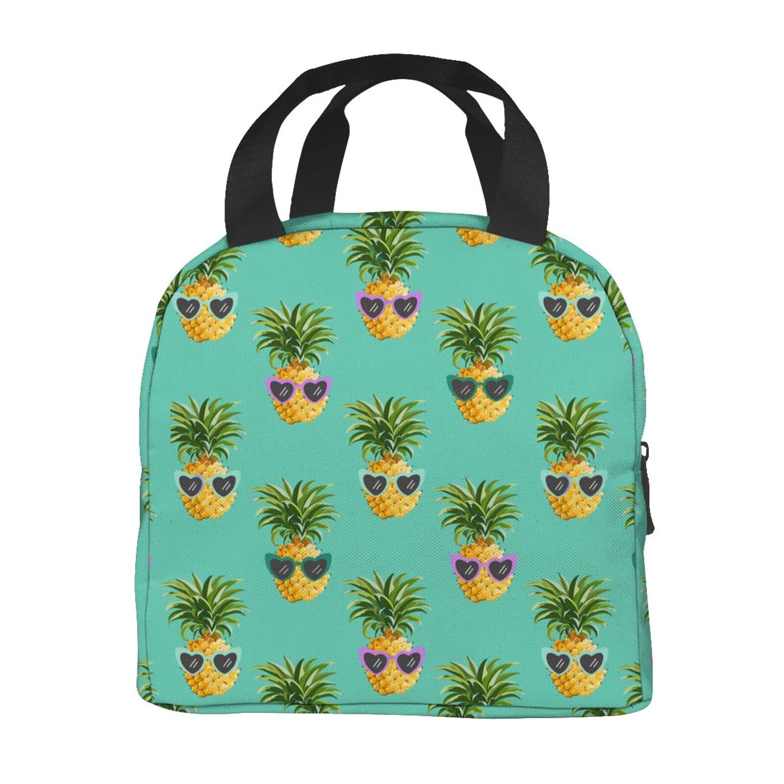 Funny Pineapple Insulated Lunch Bag for Women & Men - Reusable Food Container, Portable Cooler Bag for School, Office, Picnics & Travel - Great for Girls & Boys