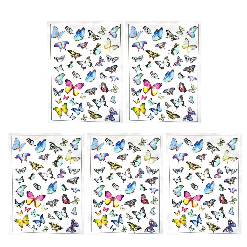 5 Sheets Resin Butterfly Stickers for Nail Art, DIY Crafts, Jewelry Making - Crystal Epoxy Resin Mold Filler & Decorations - Perfect for Scrapbooking, Phone Cases, and Home Decor
