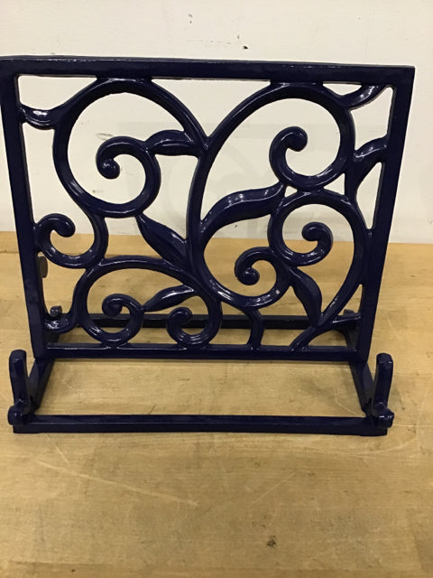 9.5 x 11 Inch Heavy Duty Blue Cast Iron Book Stand - Adjustable Reading Holder for Cookbooks, Bibles, and Sheet Music - Perfect for Kitchen, Office, and Study Desk Use