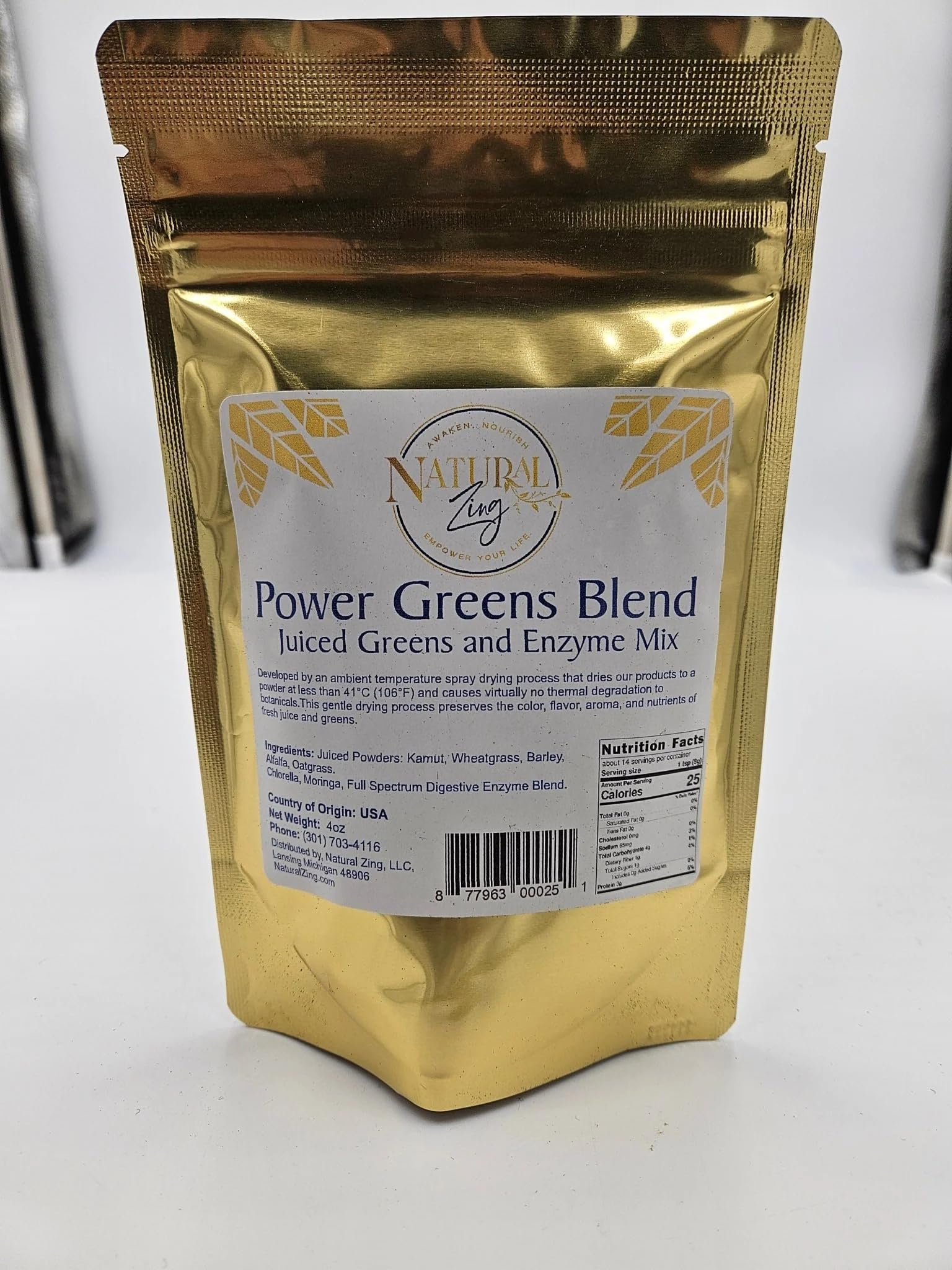 Power Greens Superfood Powder - 7 Juiced Greens with Digestive Enzymes for Gut Health | Detox & Energy Boost for Smoothies & Wellness Drinks
