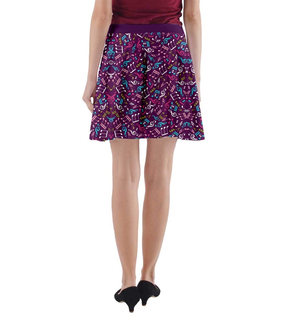 CowCow Women's Music Notes Treble Clef A-Line Skirt with Pockets - Sizes XS to 3XL | Perfect for Concerts, Music Festivals & Casual Wear