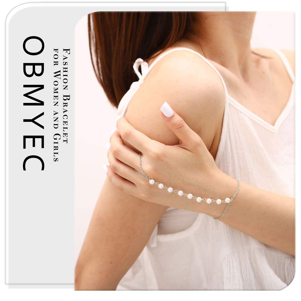 Elegant Pearl Finger Chain Bracelet for Women - Wedding, Party & Everyday Wear - Stylish Beaded Hand Jewelry for Girls & Ladies