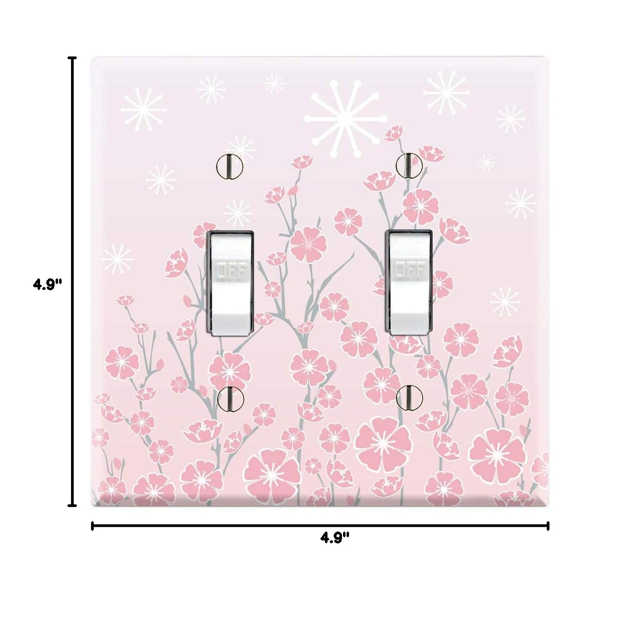 Cherry Blossom Dual Toggle Wall Plate Cover - Decorative Switch Plate for Home & Office - Perfect for Bedroom, Living Room, and Kitchen Decor