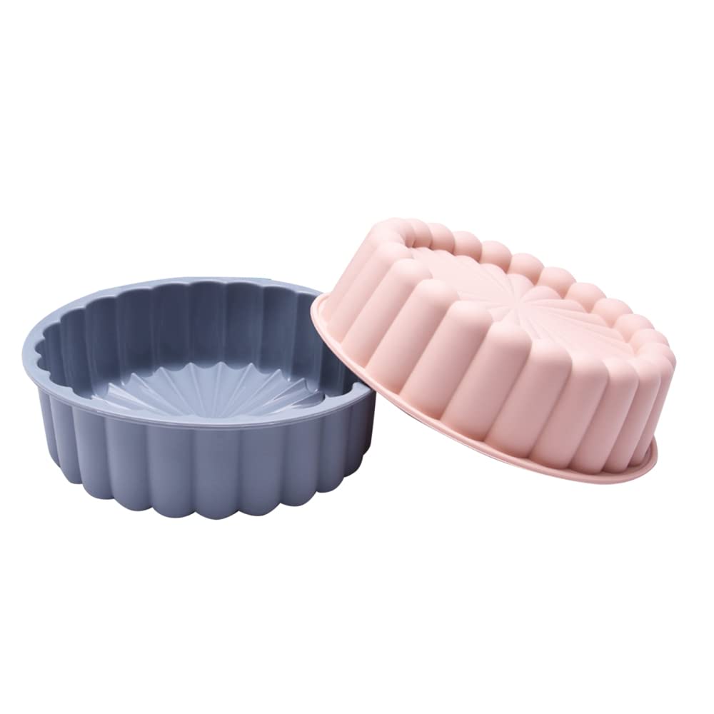 SKYXIU 7 Inch Nonstick Silicone Cake Pan - Petal Shaped Baking Mold for Cakes, Jello, Flan - Perfect for Birthday, Wedding & Party Desserts