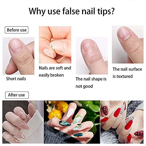 FAMEZA 100pcs Clear Acrylic False Nail Tips - Full Cover Artificial Nails with Storage Case for DIY Nail Art, 10 Sizes - Perfect for Salon, Home Manicure & Party Glam Looks