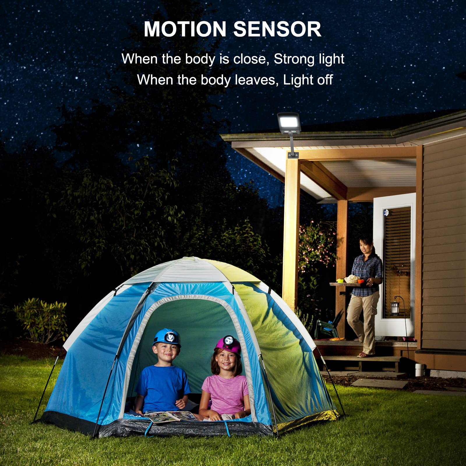 Engrepo Solar Lights Outdoor - 1000LM 168 LED Solar Powered Motion Sensor Security Light, Waterproof Solar Flood Light for Deck, Fence, Patio, Front Door, Gutter, Yard, Shed, Path & Garden (2 Pack) - Perfect for Nighttime Safety & Landscape Lighting