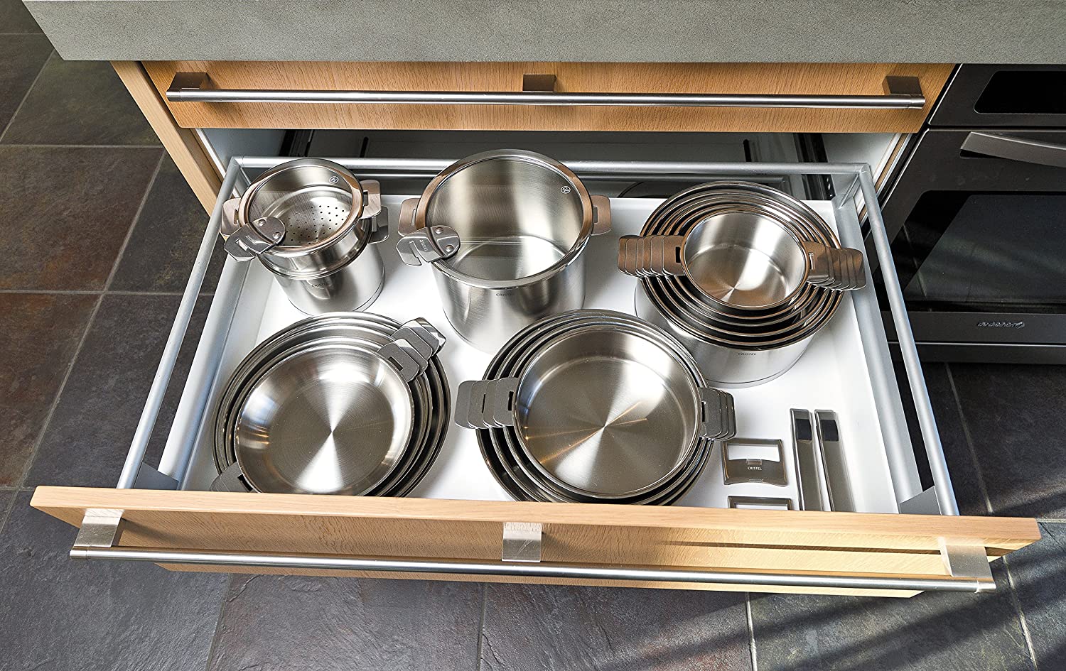 Cristel Strate SPPLSX Stainless Steel Cookware Handles Set - Silver | Durable & Ergonomic Replacement Handles for Pots & Pans | Perfect for Home Kitchen & Professional Cooking