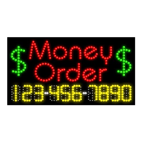 Money Order LED Dots Sign #25081 - Bright LED Sign for Business, Retail Stores & Banks - Perfect for Payment Counters & Customer Service Areas