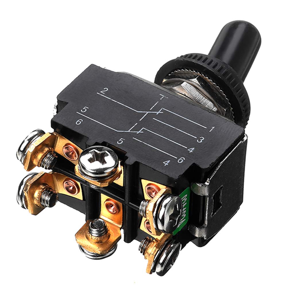 KEDU HY29D 125V/250V DPDT On-On Silver Contacts 6 Pin Momentary Screw Toggle Switch - Heavy Duty Electrical Switch for Industrial Equipment, Automotive, and Home Appliances