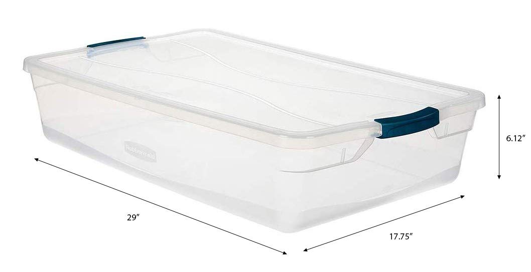 Rubbermaid Cleverstore Clear 41 QT (6-Pack) Stackable Plastic Storage Containers with Durable Latching Lids - Perfect for Pantry Organization, Kitchen Storage & Home Clutter Control