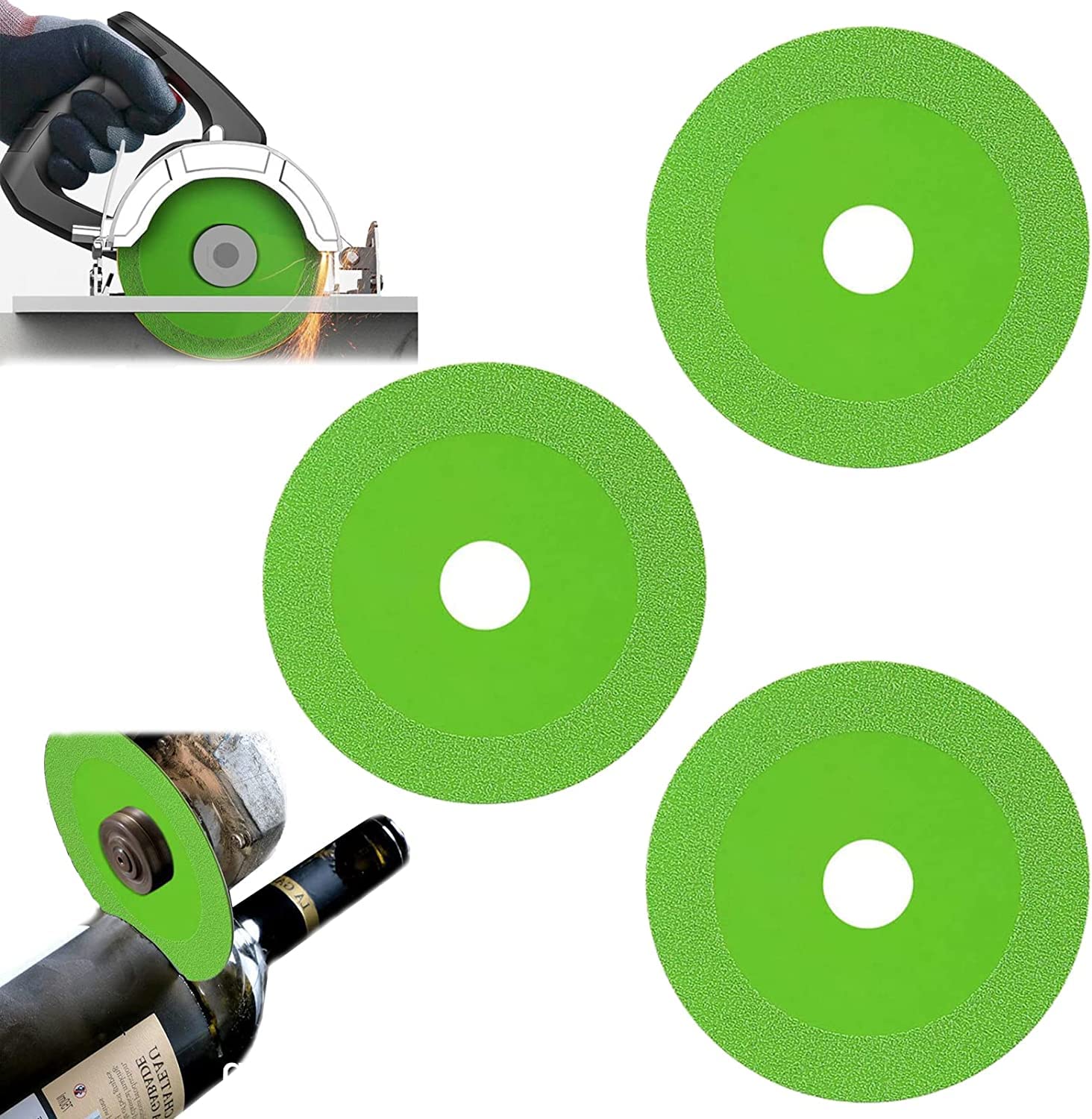 3PCS Ultra Thin Diamond Glass Cutting Discs - 3/4