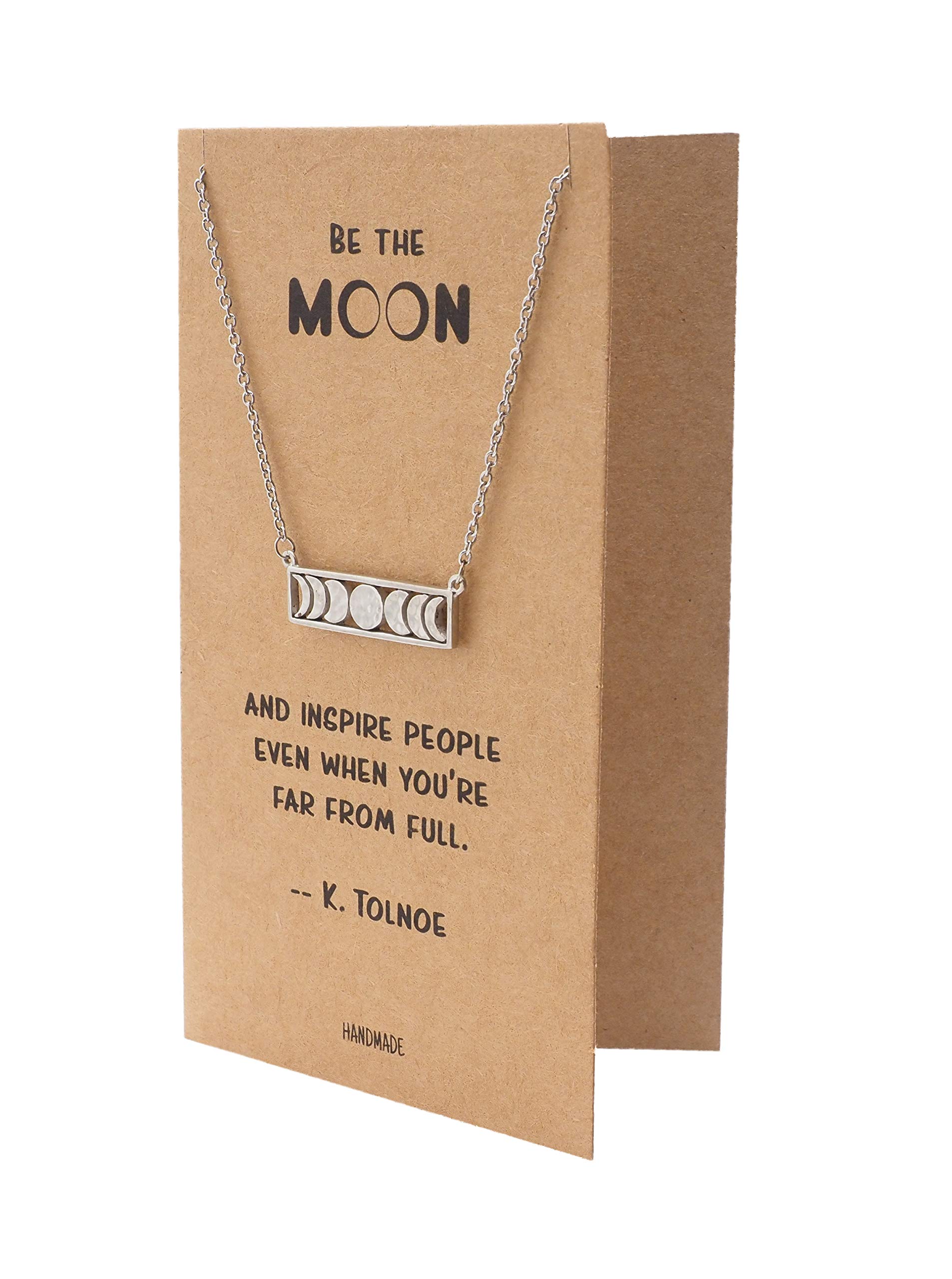 Moon Pendant Necklace for Women - Sterling Silver Inspirational Jewelry Gift with Motivational Quote | Birthday, Anniversary, Graduation Present | Perfect for Everyday Wear & Special Occasions