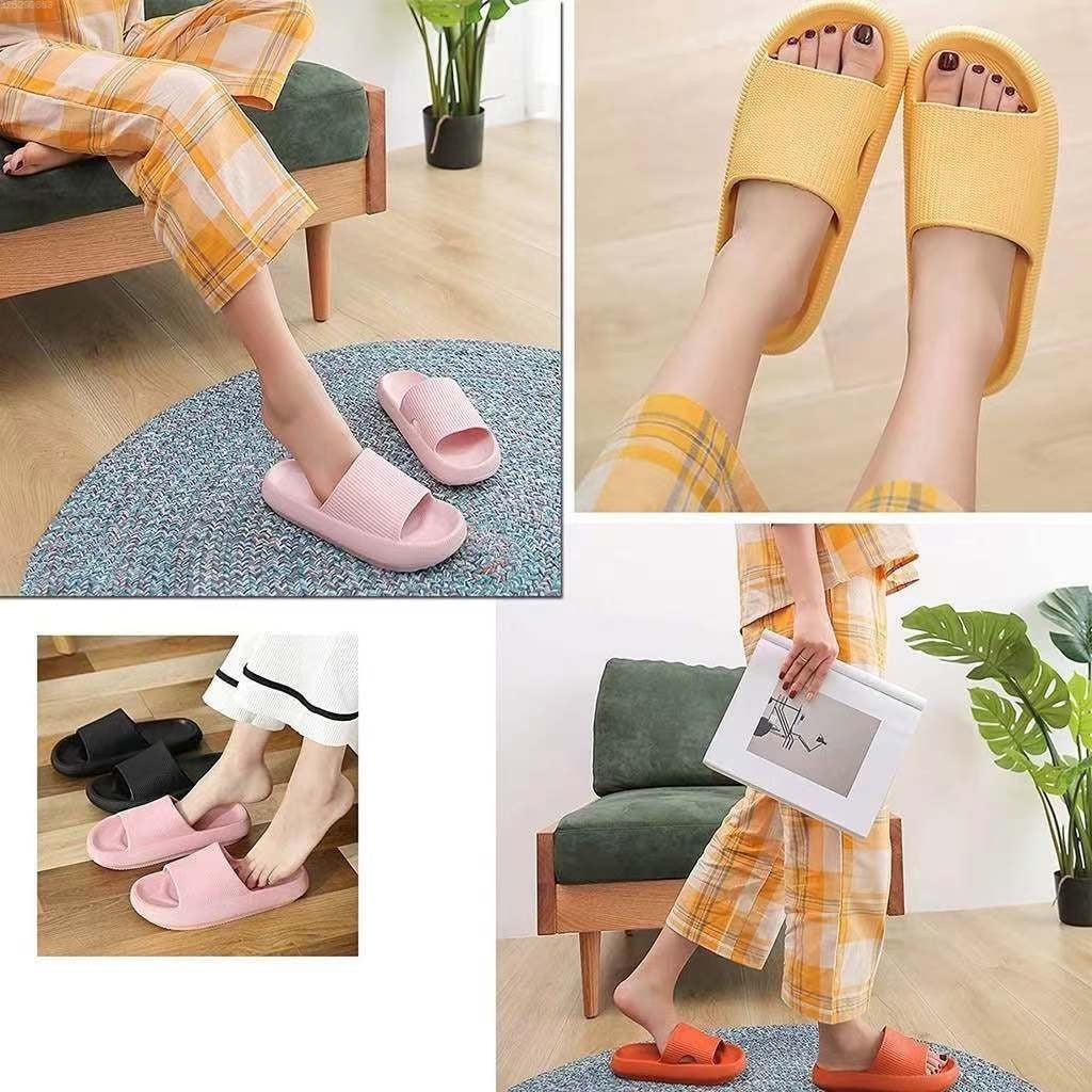 Upgrade Japanese Style Comfortable 4.0cm Thick Sole Anti-Slip Shower Slippers for Bathroom, Spa, and Office Use - Soft Memory Foam Indoor House Shoes