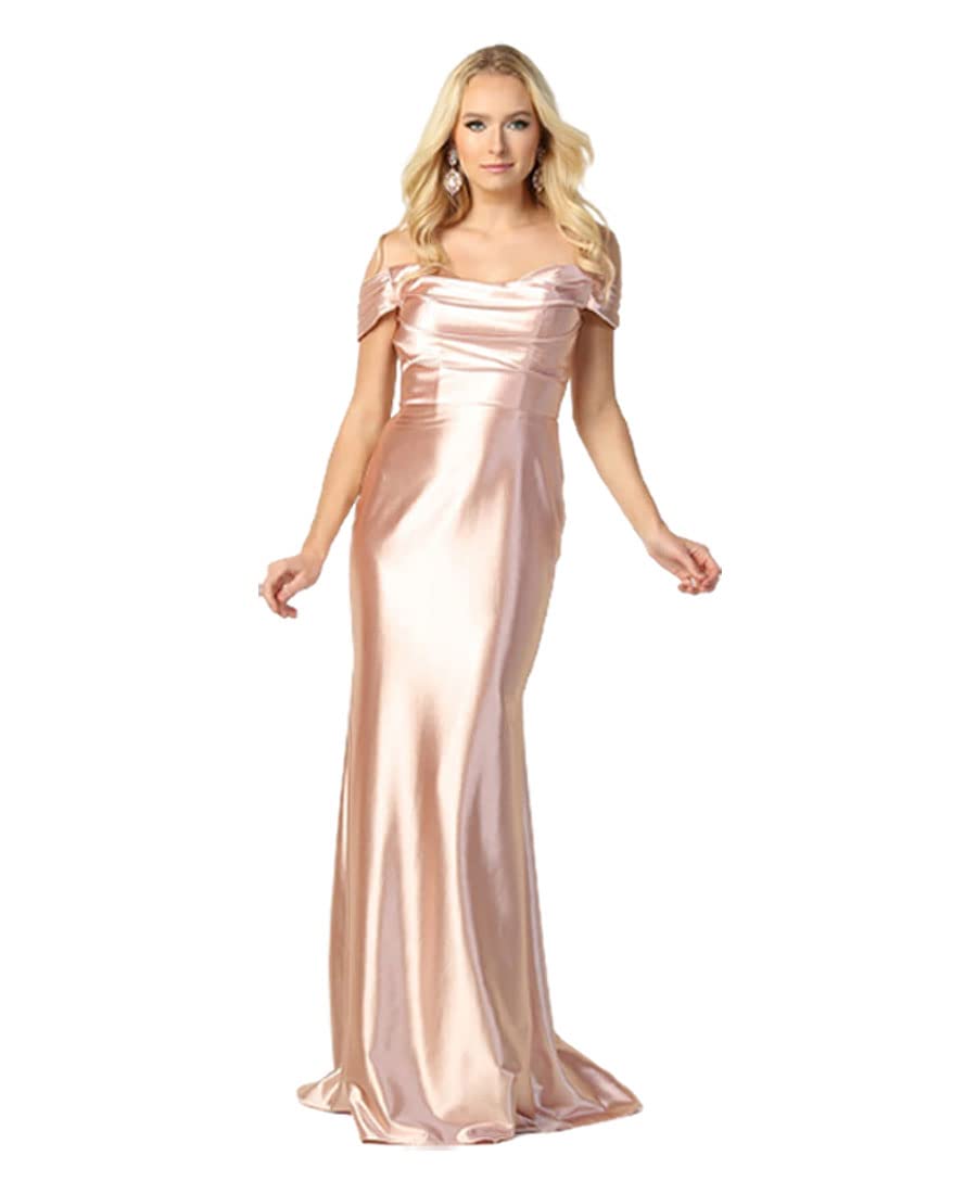 Elegant Off Shoulder Metallic Sheath Dress for Women - Perfect for Evening Parties, Cocktail Events & Date Nights