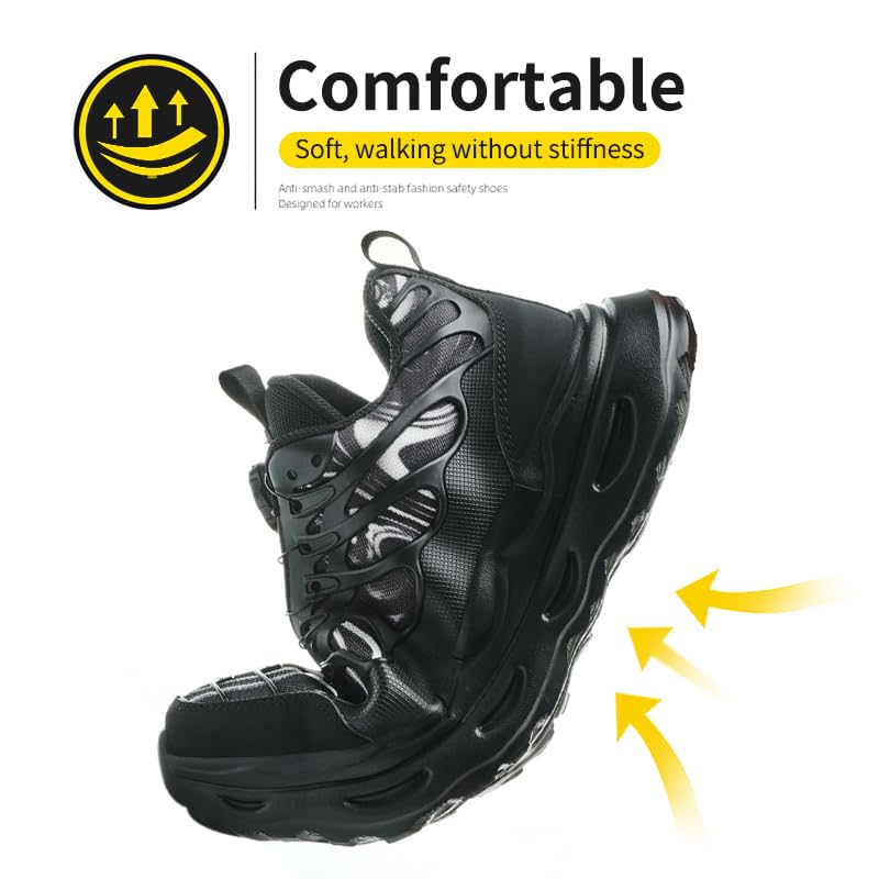 Steel Toe Work Sneakers for Men & Women - Lightweight Comfortable Safety Shoes for Industrial & Construction Workers | Perfect for Warehouse, Factory, and Outdoor Job Sites