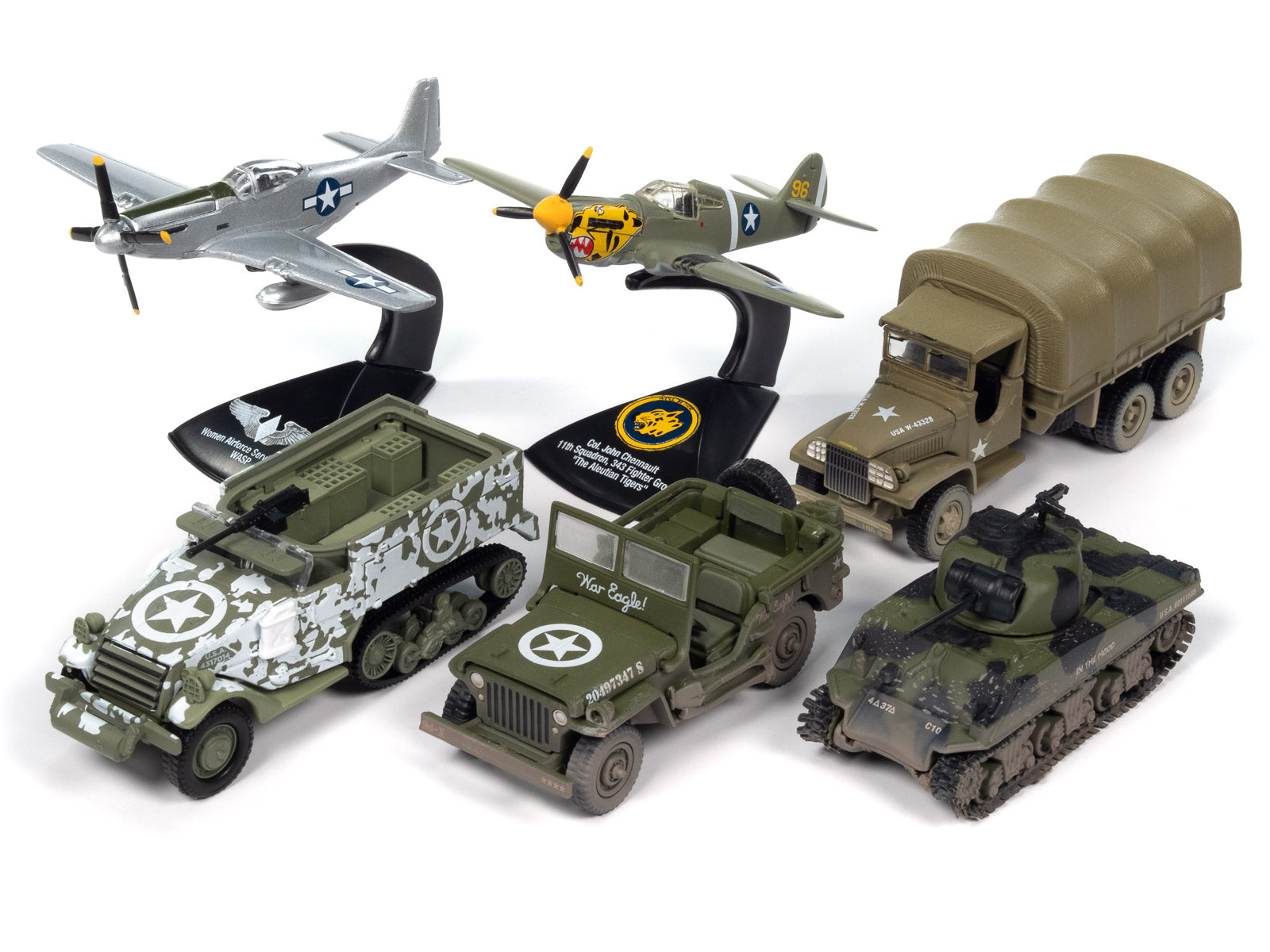 Johnny Lightning 2024 Limited Edition Military Diecast Model Set - 6 Piece Collectible Army Vehicle Series for Display & Gifts