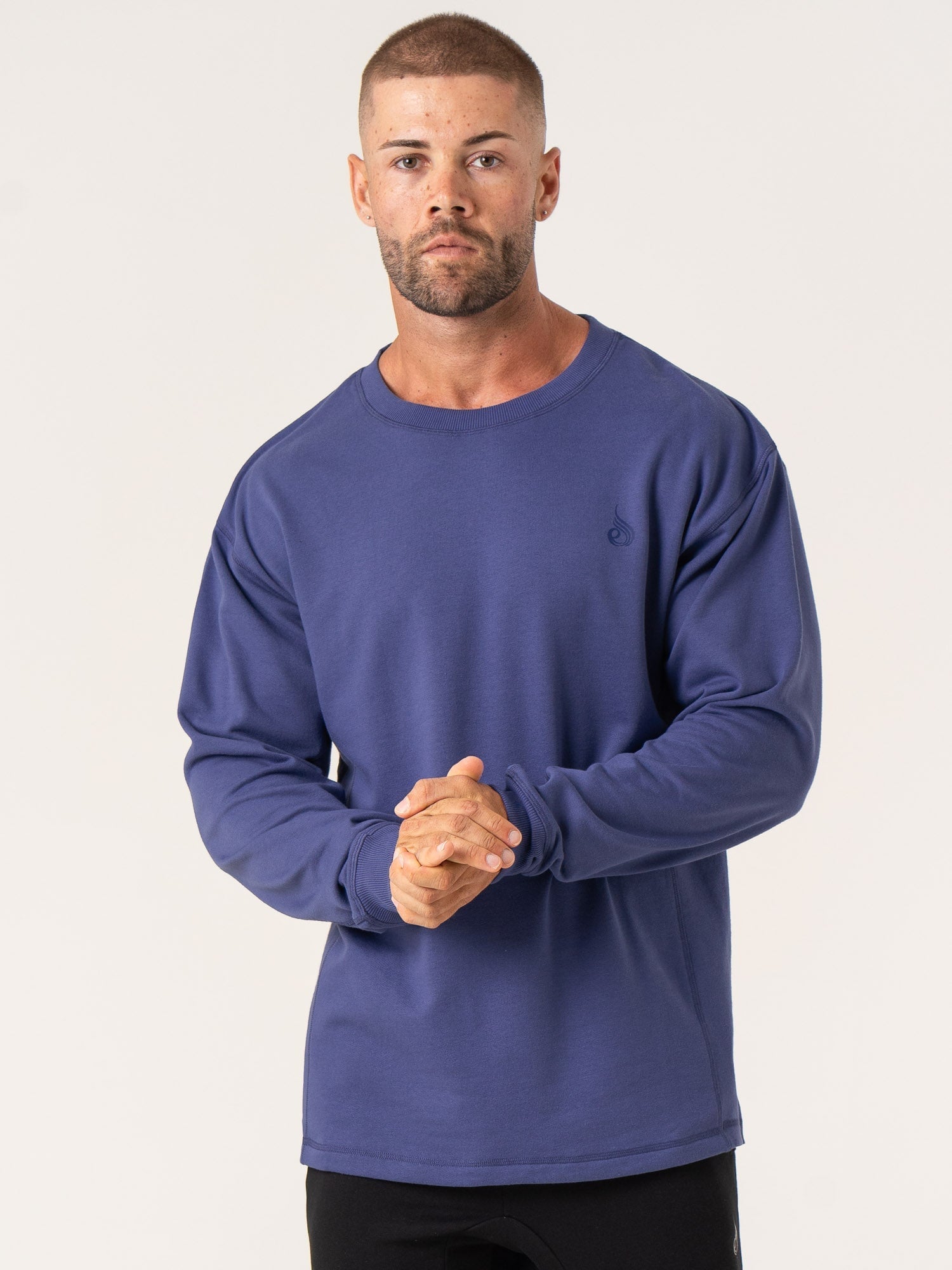 Premium Force Crew Neck T-Shirt - Soft Cotton Indigo Blue Tee for Men | Casual Wear, Gym, Workout & Everyday Comfort