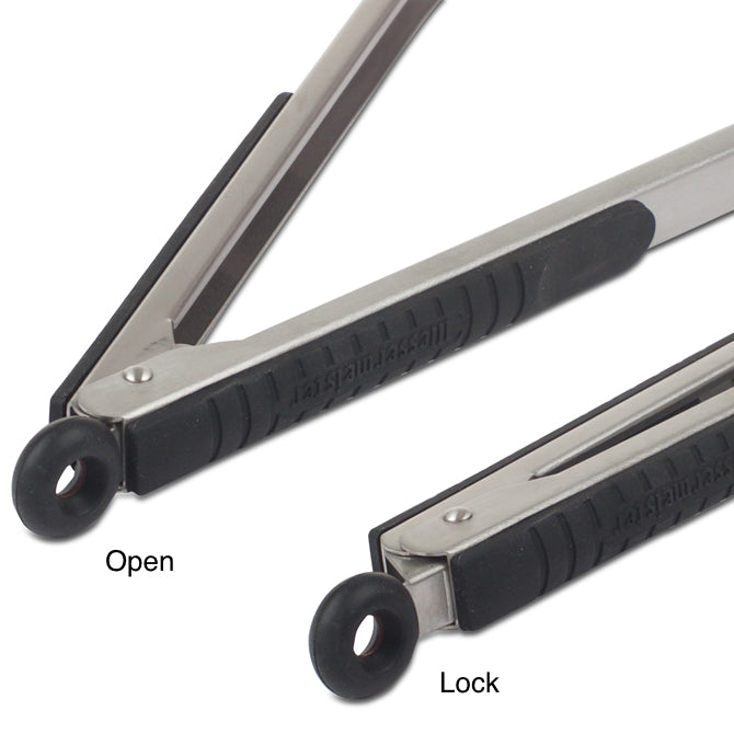 Locking Tongs - Heavy Duty Stainless Steel Kitchen Tongs with Secure Lock for Grilling, Cooking, and Serving - Perfect for BBQ, Salad, and Pasta
