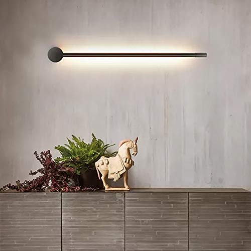 Slim Stick Wall Mount LED Light - Minimalist Metallic Surface Sconce, Modern Black Wall Lamp for Hallway, Living Room, Bedroom, Corridor & Stairway - Perfect for Ambient Lighting and Space-Saving Decor