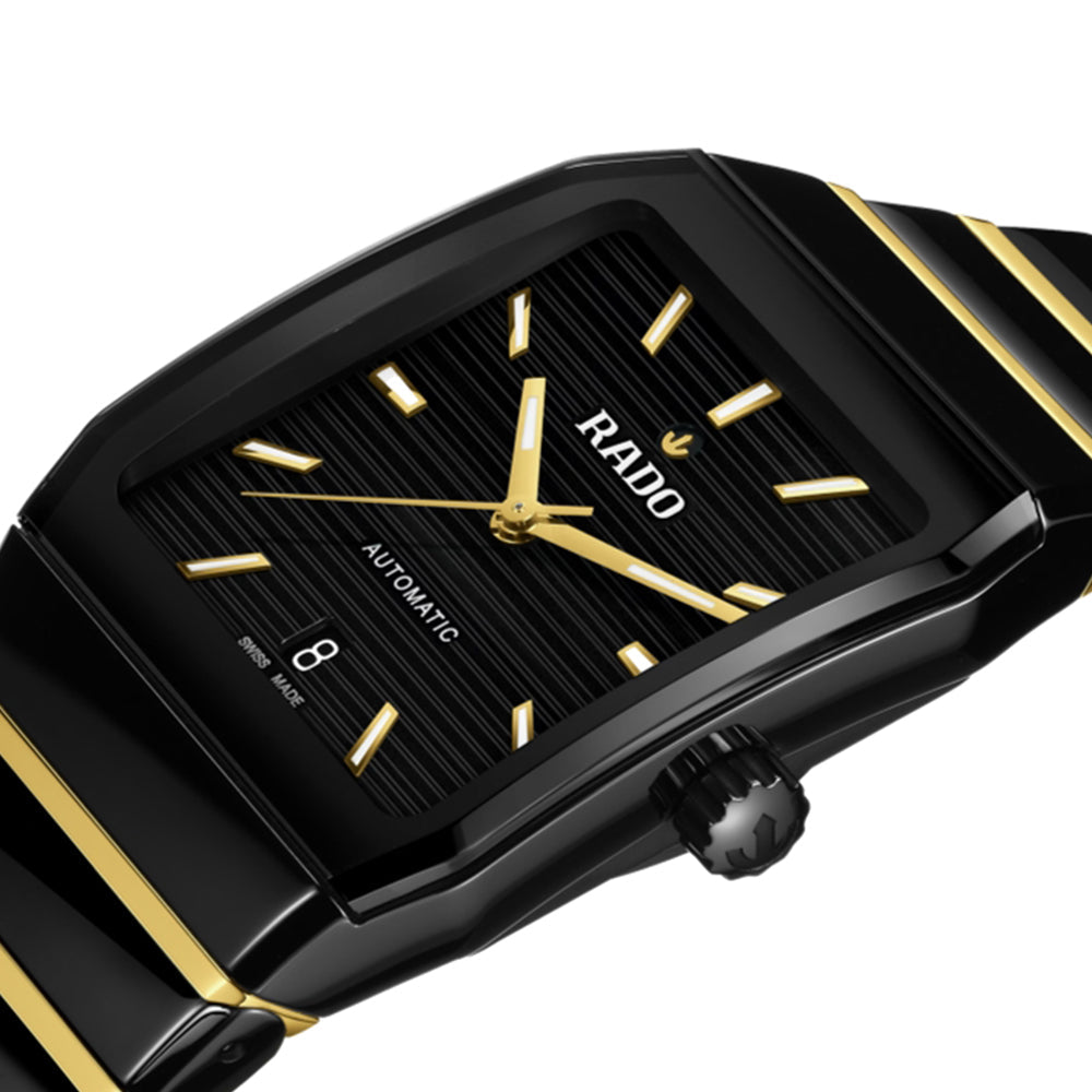 Anatom Automatic Ceramic & Gold PVD Coated Stainless Steel Watch - 32.5mm Black Dial with Bracelet | Luxury Dress Watch for Men, Business & Formal Occasions