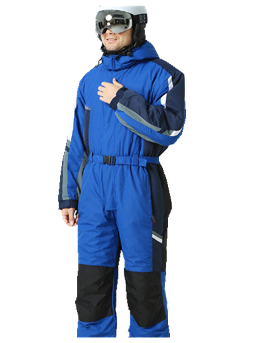 **Windproof One-Piece Snowsuit with Reflective Strips for Men & Women – Ideal for Skiing, Snowboarding & Winter Outdoor Activities**