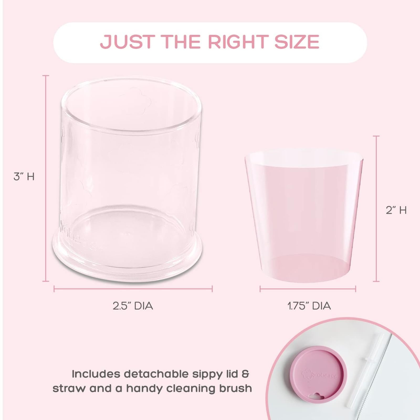 Grabease BPA-Free & Phthalate-Free 4oz Sippy Cup for Babies & Toddlers - Easy Transition Training Cup with Soft Spout - Perfect for Daycare, Travel & Learning Independent Drinking (Blush)