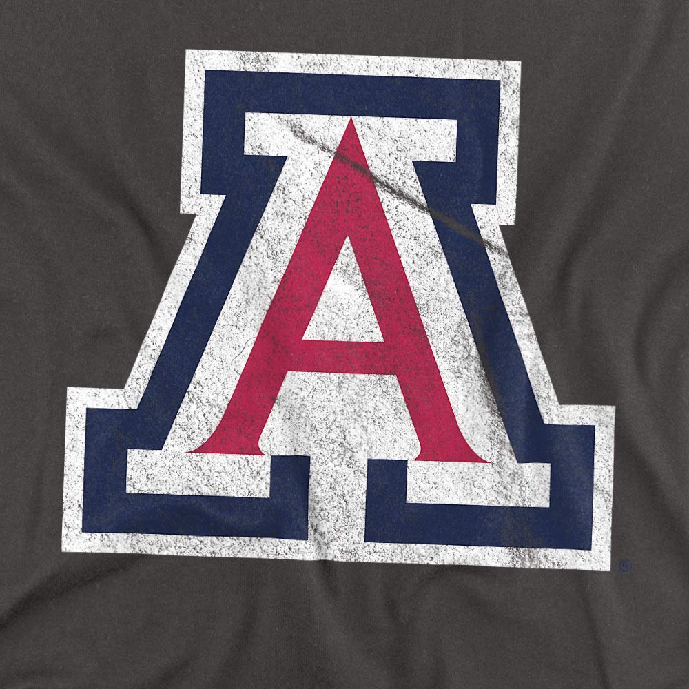 Official University of Arizona Distressed Vintage Women's T-Shirt - Charcoal Grey, X-Large - Comfortable College Apparel for Game Day & Campus Wear