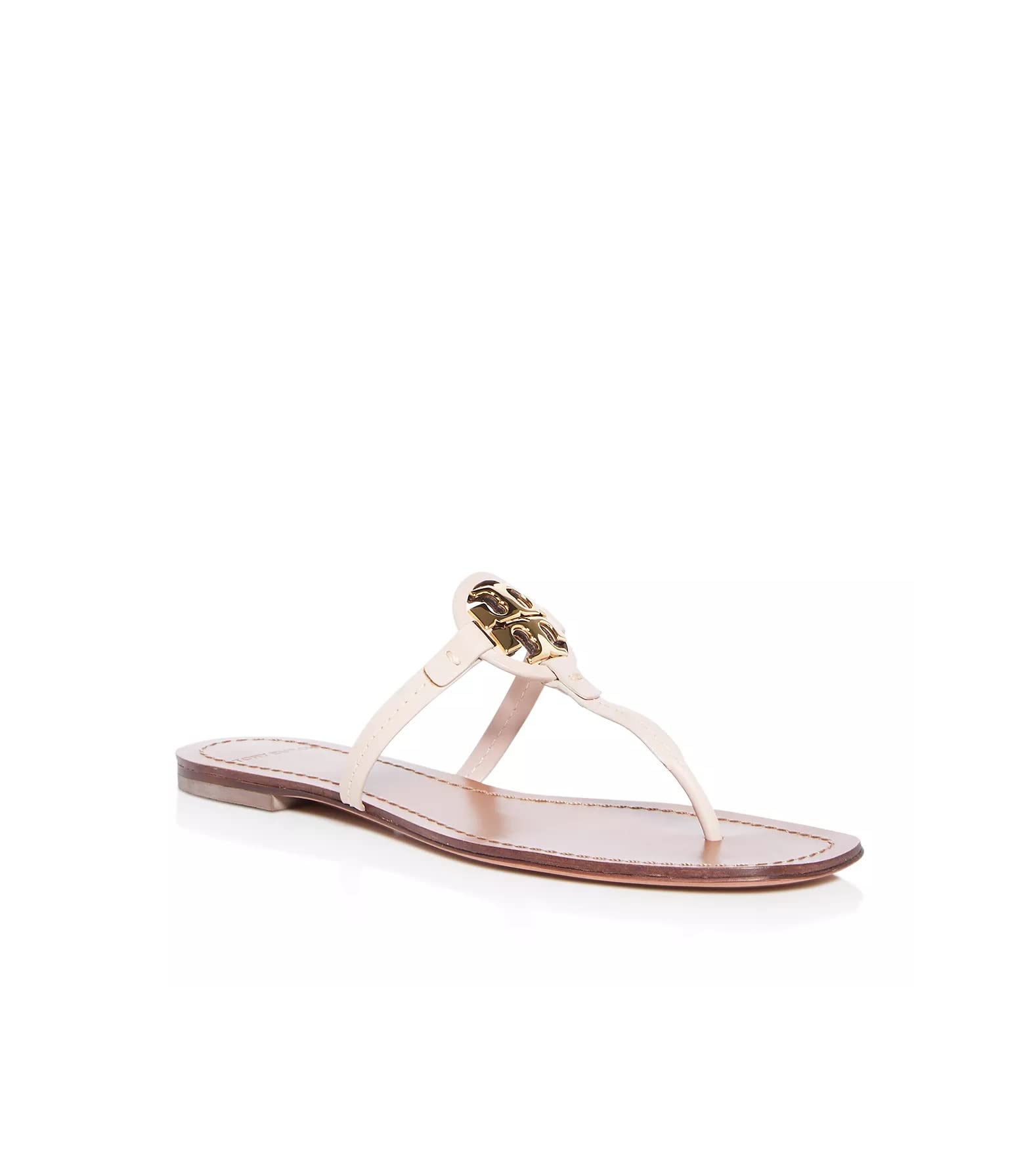 Tory Burch Women's Mini Miller Sandals | Comfortable Flat Sandals for Women | Seashell Pink | Size 7 | Perfect for Summer, Beach, and Casual Outings