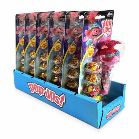 Flix Candy Pop Up Trolls Blister Card - 1.26oz (6 Count) | Bulk Candy for Parties, Halloween Treats & Movie Night Snacks