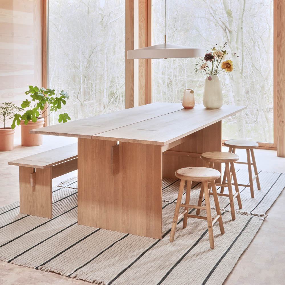OYOY Kotai Large Natural Wood Dining Table - Scandinavian Modern Design for Home & Restaurant Use