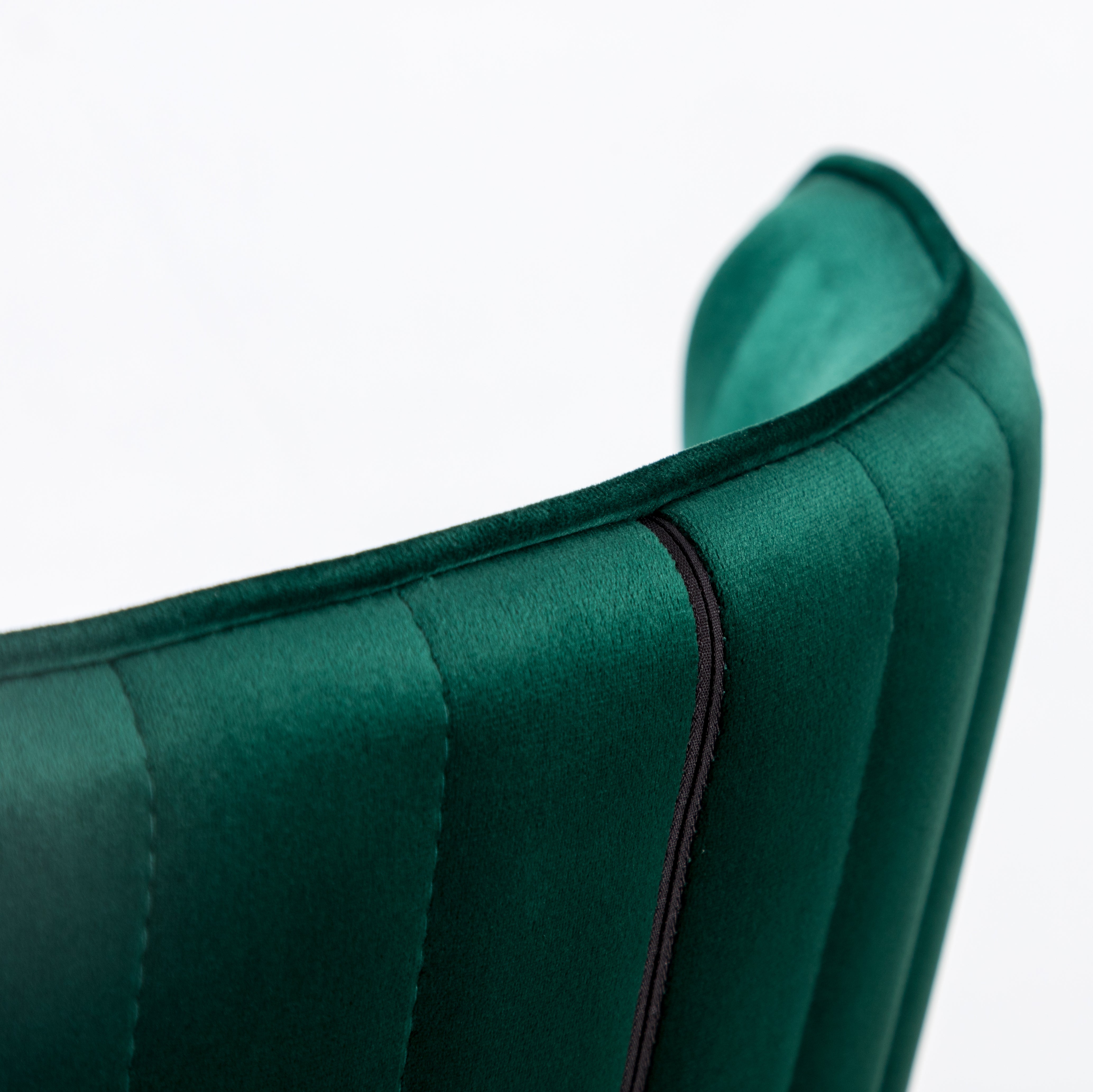 Roundhill Furniture Leland Fabric Upholstered Counter Height Wingback Bar Stools, Green, Set of 2 - Perfect for Kitchen Islands, Breakfast Nooks & Home Bars
