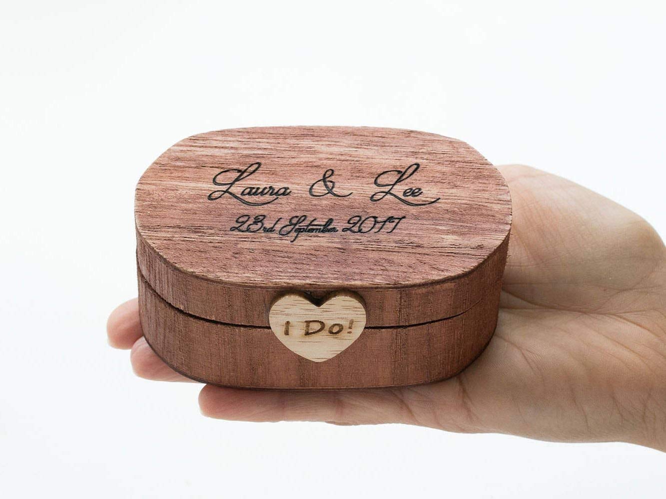 Personalized Wedding Ring Box - Custom Engraved 
