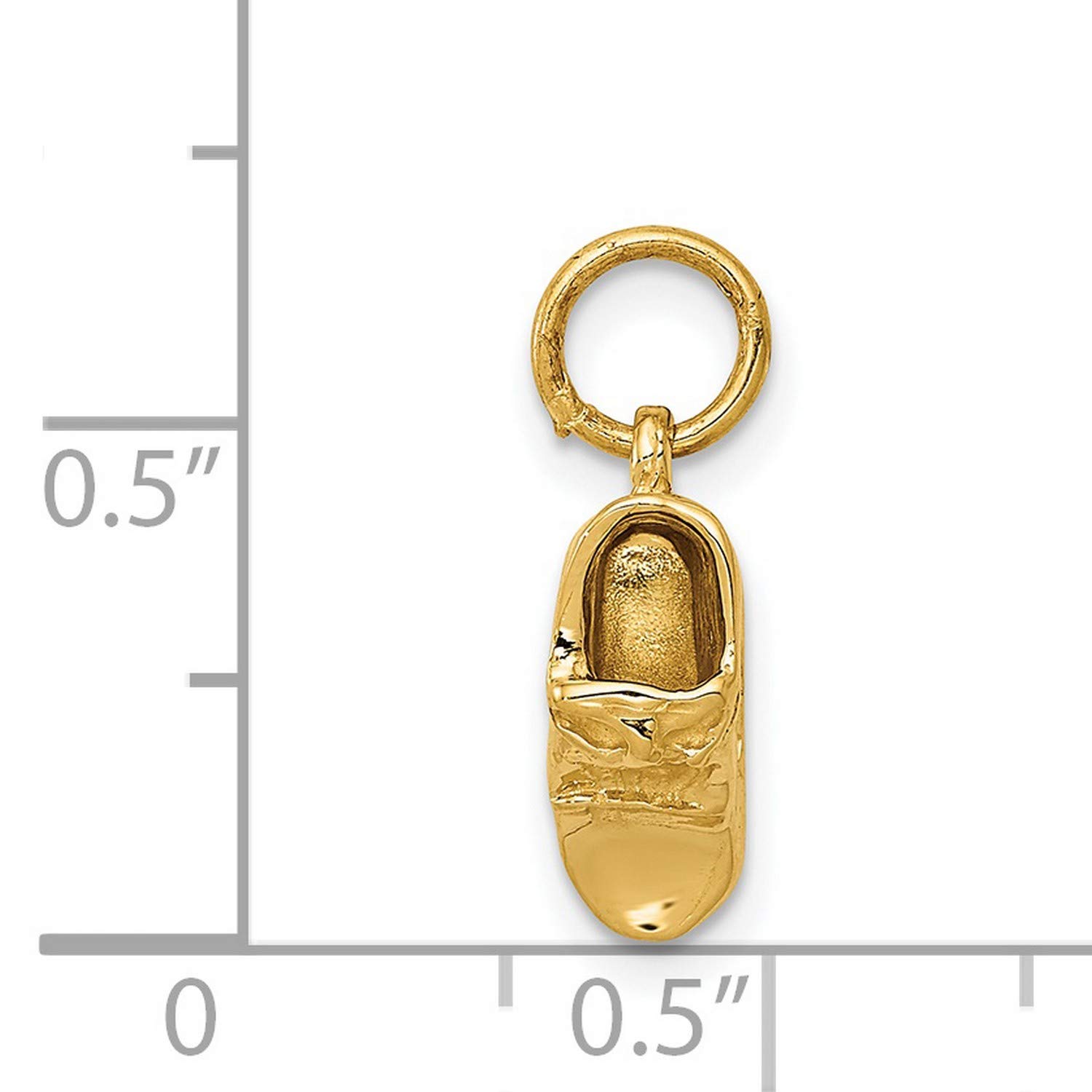 14K Yellow Gold Single Baby Shoe Charm Pendant - 17mm x 5mm - Perfect for Baby Shower Gifts, Newborn Keepsakes & Jewelry Making