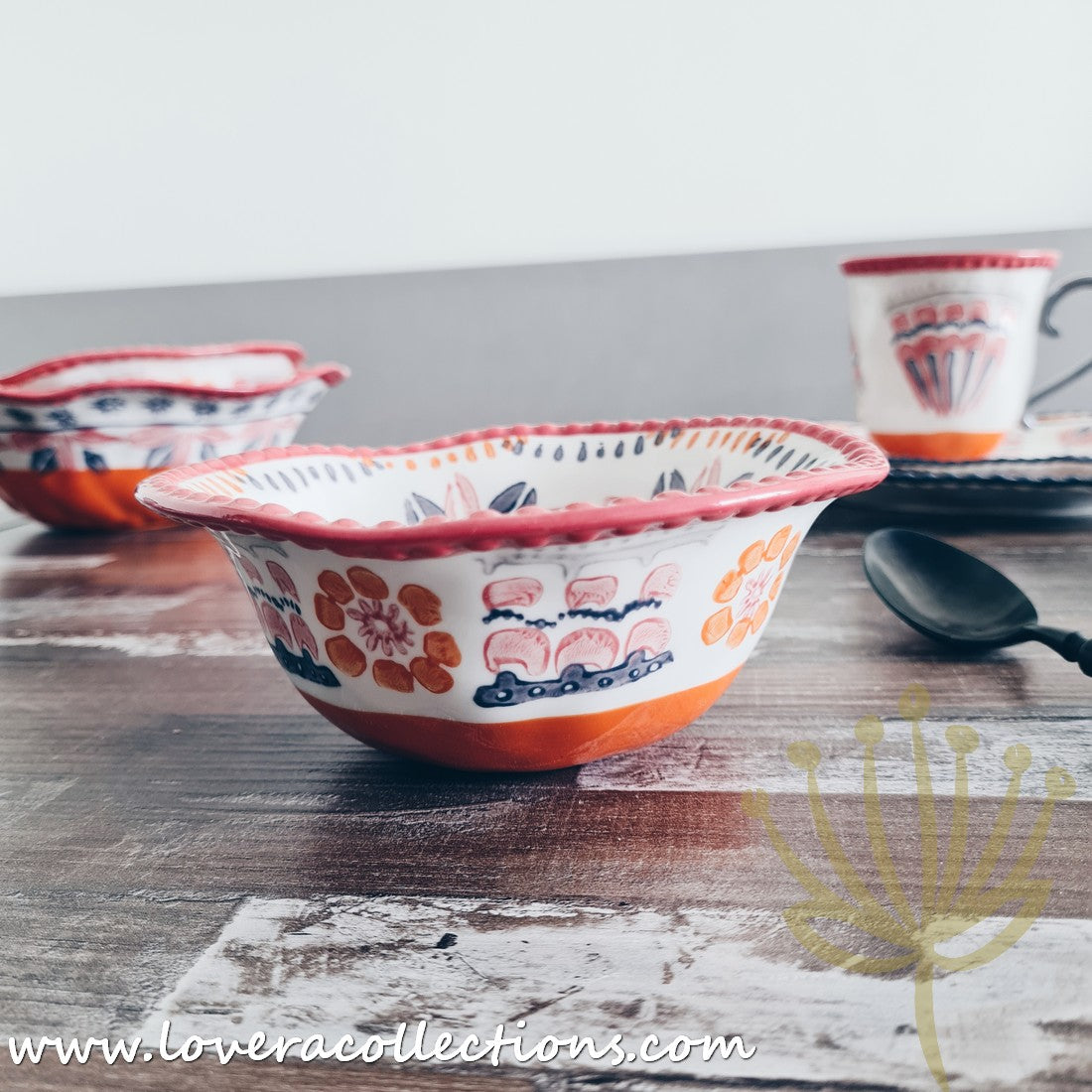 Afrocentric Orange Dinnerware Set - Elegant Ceramic Plates & Bowls for African-Themed Dining - Perfect for Family Dinners, Cultural Events & Restaurant Decor