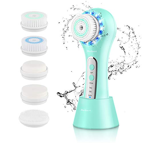 MALKERT Electric Facial Cleansing Brush - 5 Heads, 3 Modes for Deep Cleansing & Exfoliating | Skincare & Spa Use