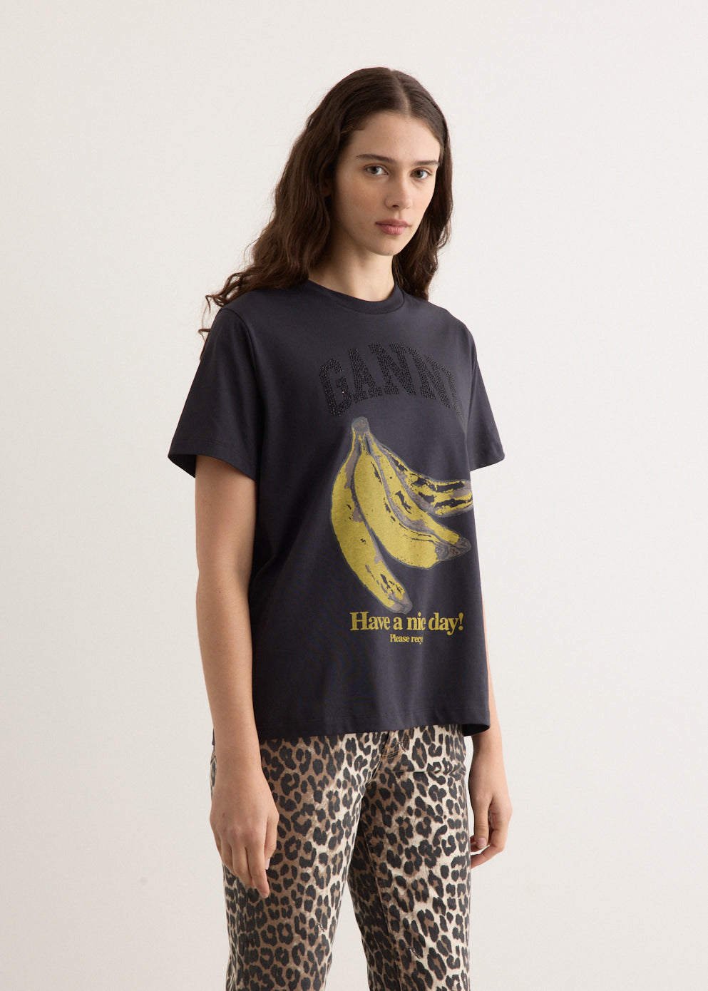Soft Cotton Jersey Banana Print Relaxed Fit T-Shirt for Men & Women - Perfect for Casual Wear, Lounge & Everyday Outfits