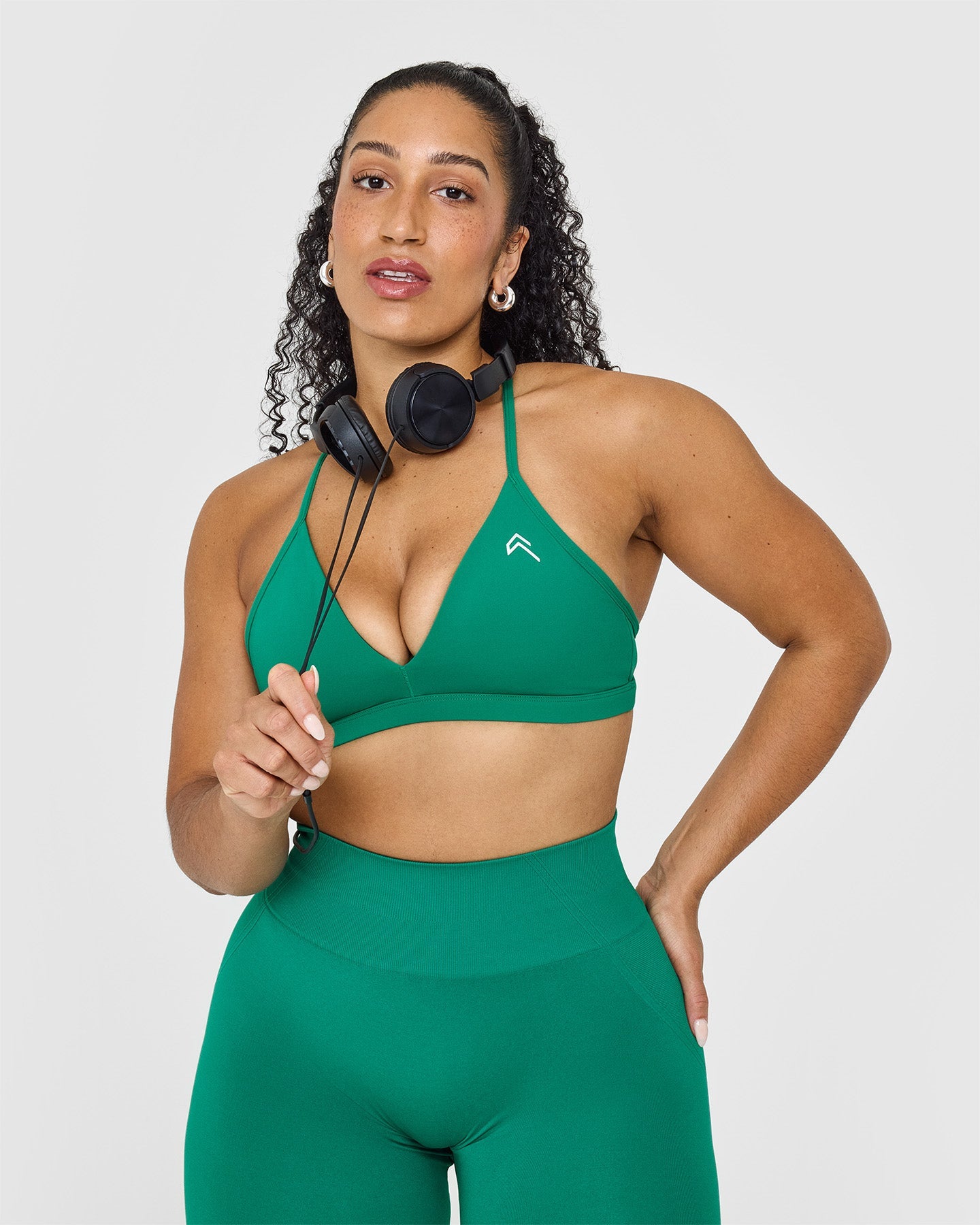 Ultra Soft Micro V Neck Bralette - Washed Emerald Green Seamless Bralette for Women | Perfect for Yoga, Lounge & Everyday Comfort