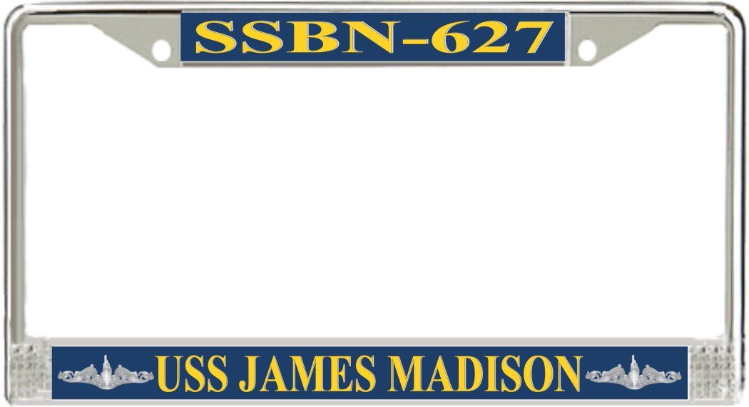 USS James Madison SSBN-627 Military License Plate Frame - Navy Submarine Enthusiast Gift for Car, Truck, or Motorcycle - Perfect for Veterans Day & Navy Pride Display