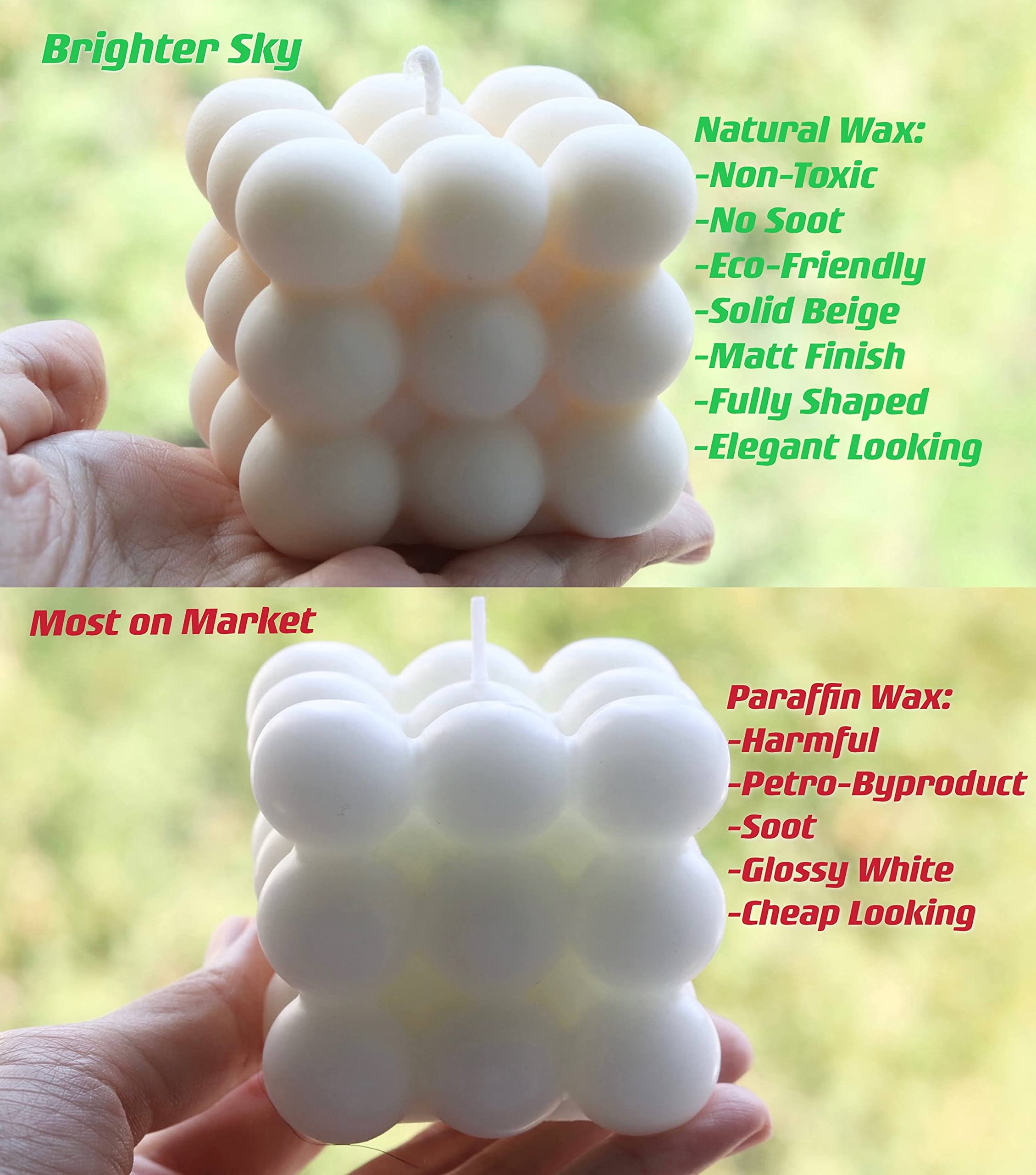 Premium Natural Soy Wax Bubble & Knot Candle Set - Beige French Vanilla Scented Candles for Home Decor, Romantic Gifts for Her, Birthday & Housewarming Presents for Friends - Perfect for Relaxation, Spa Nights & Cozy Ambiance