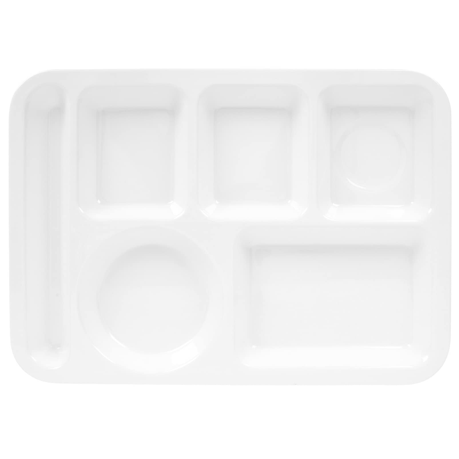 Durable 6-Section Divided Plastic Dinner Plates - Reusable Compartment Serving Tray for Meals, School Lunches, Camping & Picnics | BPA-Free Appetizer Dishes for Home, Office & Outdoor Use