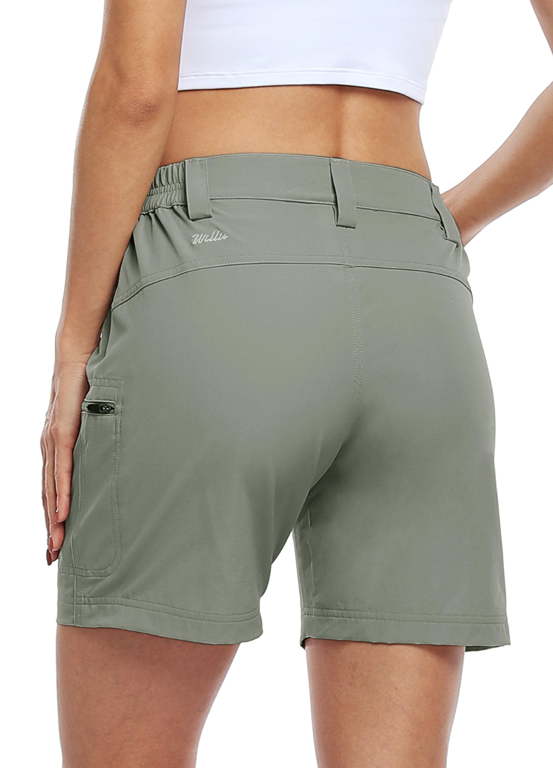 Willit Women's Cargo Hiking Shorts - Stretch Golf & Outdoor Shorts with Pockets - Water Resistant & Breathable for Summer Adventures, Camping, and Travel