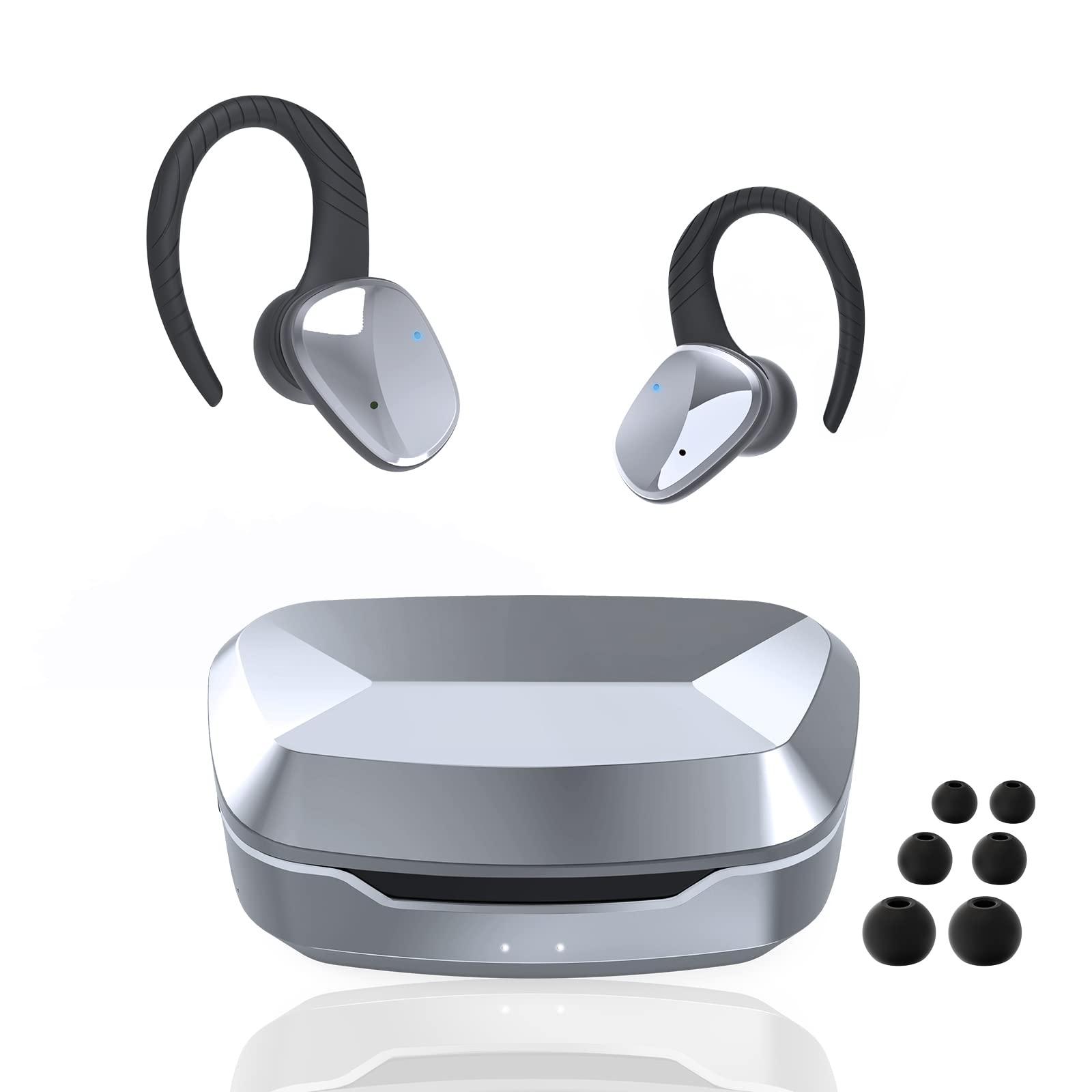 **Wireless Bluetooth Earbuds with Earhook, Sports Headphones with Mic, Noise Cancelling, IPX5 Waterproof & Fast Charging Case - Perfect for Running, Workout & Outdoor Activities (Black)**